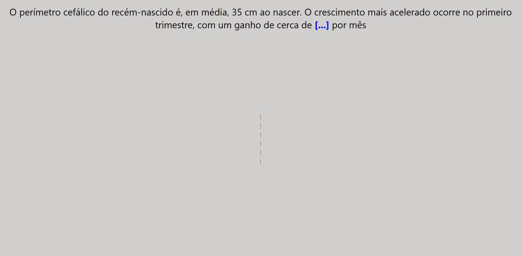 Frente do card sobre perímetro cefálico, capturado no Anki Desktop